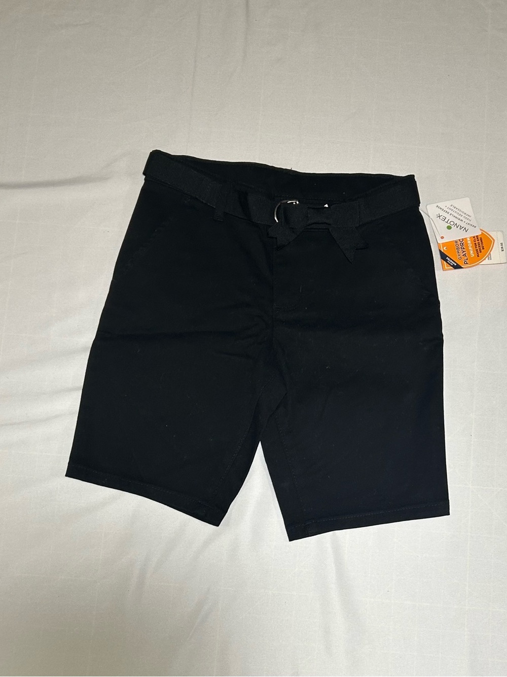 Gymboree Girls 7 Black Belted Chino Shorts NWT Uniform School Preppy Classic